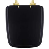 Tampa De Vaso Com Fechamento Lento Boss Matte Black (preto Fosco) Para Louça Incepa Com Ferragem Dourada
