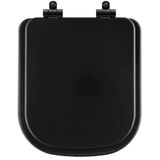 Assento Sanitário Poliéster Soft Close Quadra Preto Fosco Para Vaso Deca Com Ferragem Preta