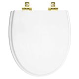 Assento Sanitário Soft Close Eros Branco Para Vaso Incepa Com Ferragem Dourada