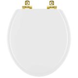 Assento Sanitário Soft Close Aretusa Branco Para Vaso Hervy Com Ferragem Dourada