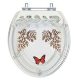 Assento De Privada Avenca Borboleta Acrilico Transparente Izy Deca