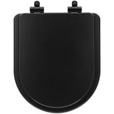 Assento Sanitário Poliéster Soft Close Nexo Onix (preto Fosco) Para Vaso Roca Com Ferragem Preta