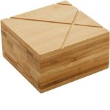 Bambu Saleiro Quadrado Com Tampa13x13x7cm