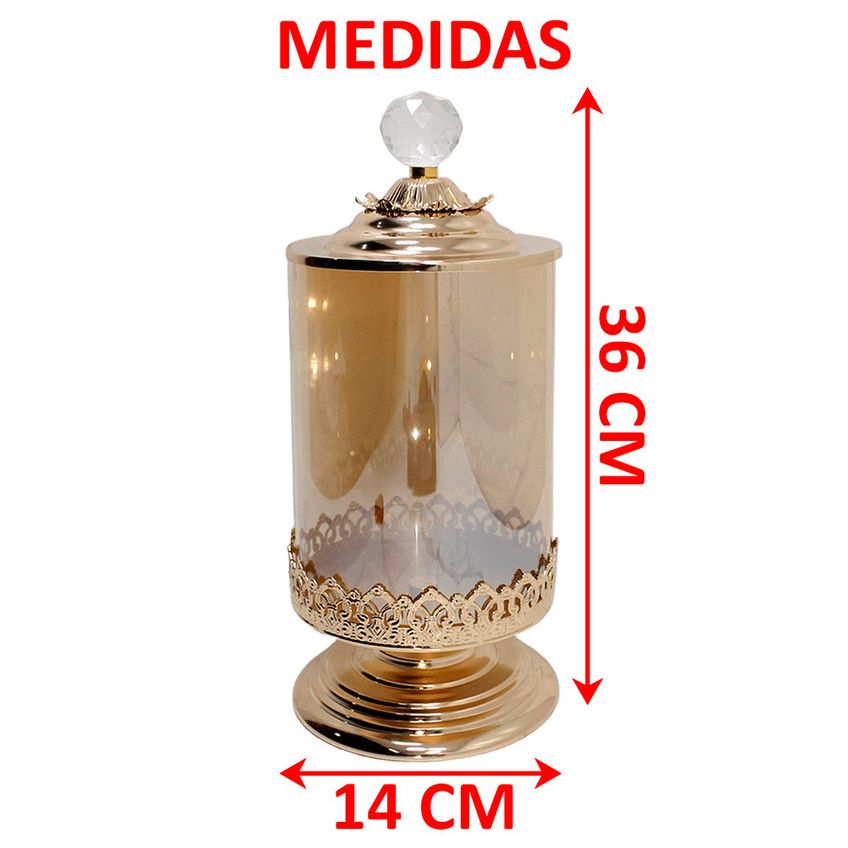 Bomboniere Decorativo De Vidro Com Tampa Doces E Biscoitos - imagem 5