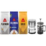 Kit Café Delta Q Grão Prensa Francesa 600ml Moedor Inox