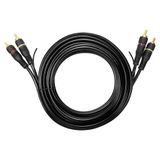 Cabo De Audio Evus C-018 2 Rca Macho X 2 Rca Macho Gold - 3m