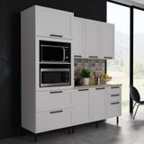 Cozinha Americana 190cm 4 Peças, 6 Portas E 5 Gavetas Branco
