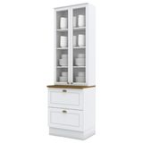 Cristaleira 2 Portas 2 Gav 72cm C357 Americana Branco Nature Henn