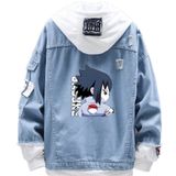 Jaqueta Jeans Estilo Casual Uchiha Sasuke Com Impressão Digital