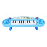 Teclado Musical De Plástico A Pilha 34 Cm Azul - Quanhe