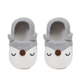 Pantufa De Raposa Infantil Antiderrapante 9 A 12 Meses Cinza 17020 - Buba