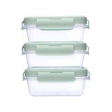 Kit 3 Potinhos Hermeticos Com Trava 100ml Verde Buba 18058