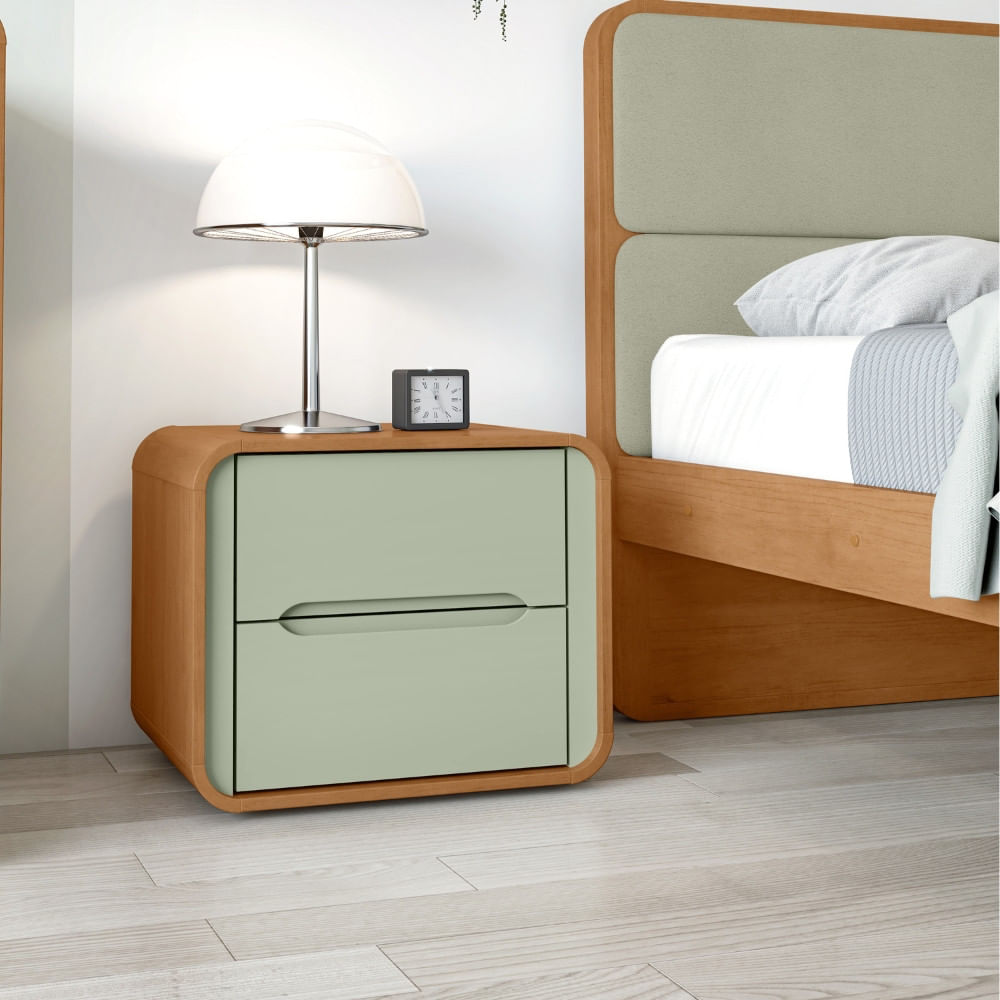 Mesa De Cabeceira 2 Gavetas Mdf Loop Lopas