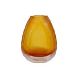 Vaso Oval Vidro Murano Italiano 17x14cm Pequeno Ambar