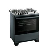 Fogão Dako Supreme Glass 5 Bocas A Gás Acendimento Automatico Titanium Bivolt