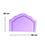 Cabeceira De Cama Box Solteiro Lilás Com Tachas Fumê