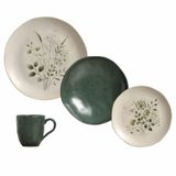 Aparelho De Jantar Orgânico Ammi E Arauco Com 16 Peças Em Stoneware Colorido - Porto Brasil