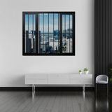 Janela Vitrô De Alumínio 4 Folhas Preto 100 X 150cm Linha 25 C/grade Preto