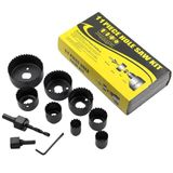 Kit Serra Copo Profissional 11 Peças Jogo Completo Maleta Gesso Madeira Plastico Mandril Multiuso