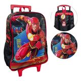Kit Mochila The Flash Film Menino Escolar Lancheira Rodinha