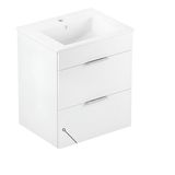 Gabinete Para Banheiro Branco E Madeira Aurora 62x65x43 Cm