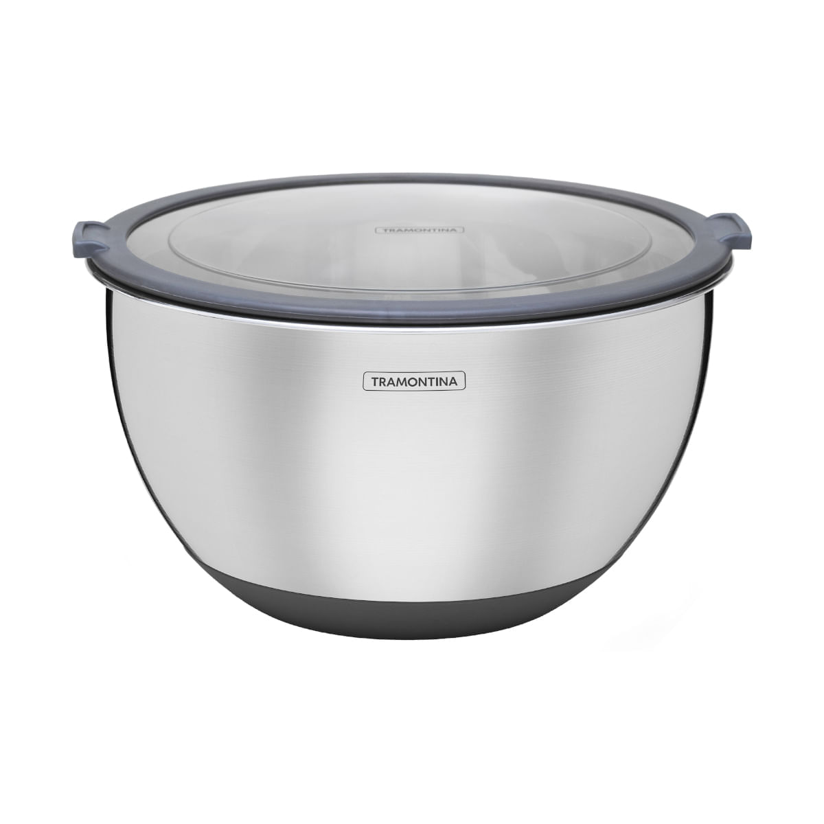 Bowl Tramontina Cucina Em Aço Inox Com Tampa Plástica 25 Cm 5 Litros Tramontina