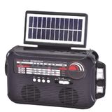 Radio Caixa De Som Placa Solar Bluetooth Lanterna Camping Portatil Emergencia Am Fm Usb Sd Retro Recarregavel Bivolt