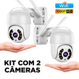 Kit 2 Câmeras Ip Dome Full Hd Wifi Segurança 360