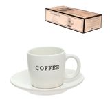 Xícara Para Café Com Pires De Cerâmica 130 Ml Jogo 4 Peças