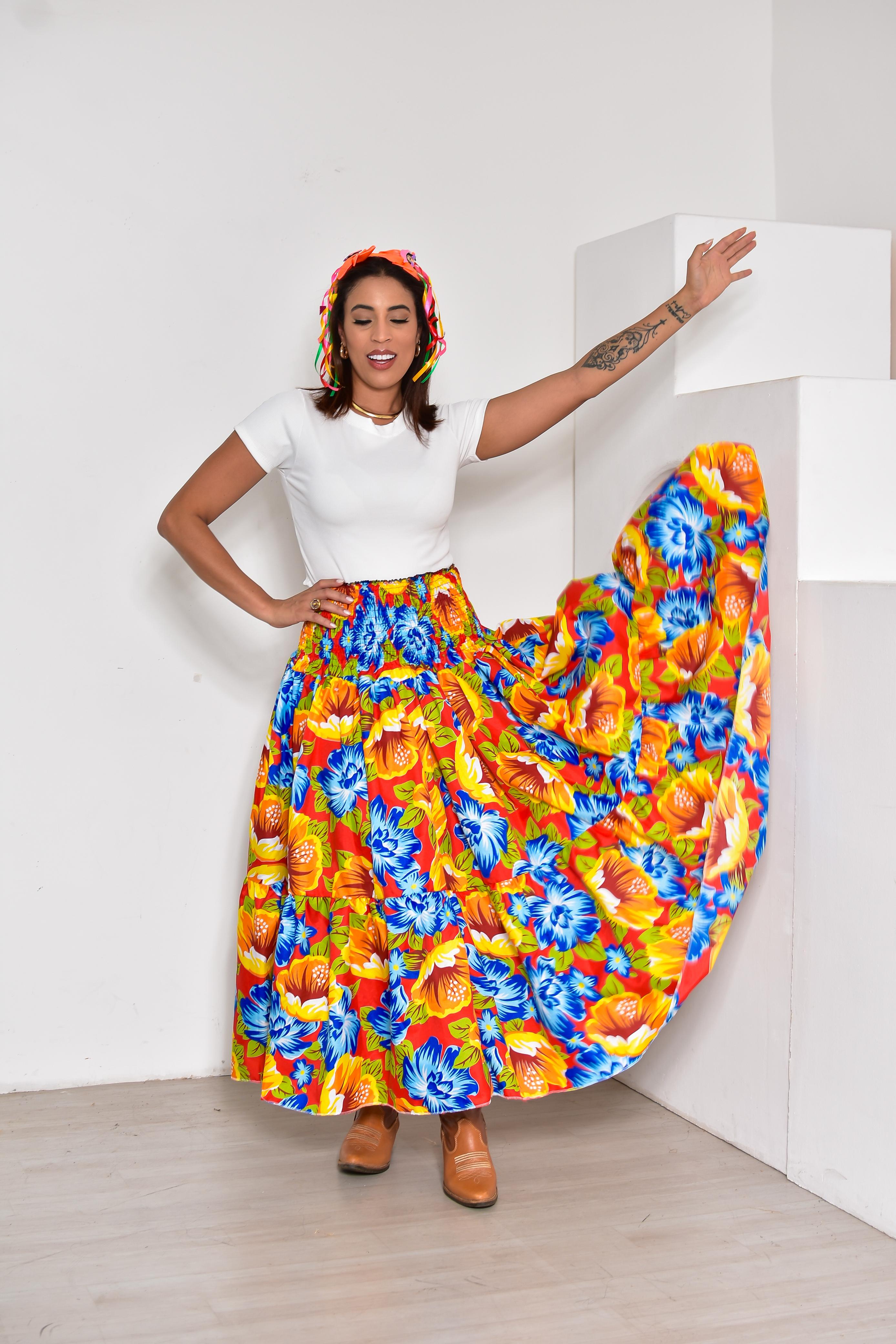 Saia De Carimbó Adulto Rodada Dança De Roda Festa Típica Gaúcha