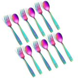 Utensílios Para Crianças, Conjunto De Talheres Pimoys Rainbow, 12 Peças