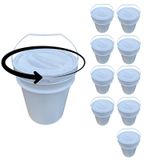 Balde Plástico 20l Tampa Rosqueavel Para Balas - Kit 9 Pçs