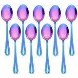 Colheres Infantis Lianyu Rainbow Em Aço Inoxidável, Conjunto De 9