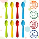 Conjunto De Colheres Para Crianças Plaskidy, Sem Bpa, Lavável Na Máquina De Lavar Louça, 18 Unidades