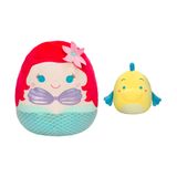 Pacote Com 2 Squishmallows De Pelúcia Originais Disney Ariel &amp; Flounder