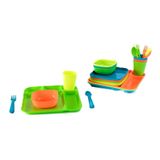 Conjunto De Louças Lbh Plastic De 24 Peças Para Crianças Com Bandeja E Prato