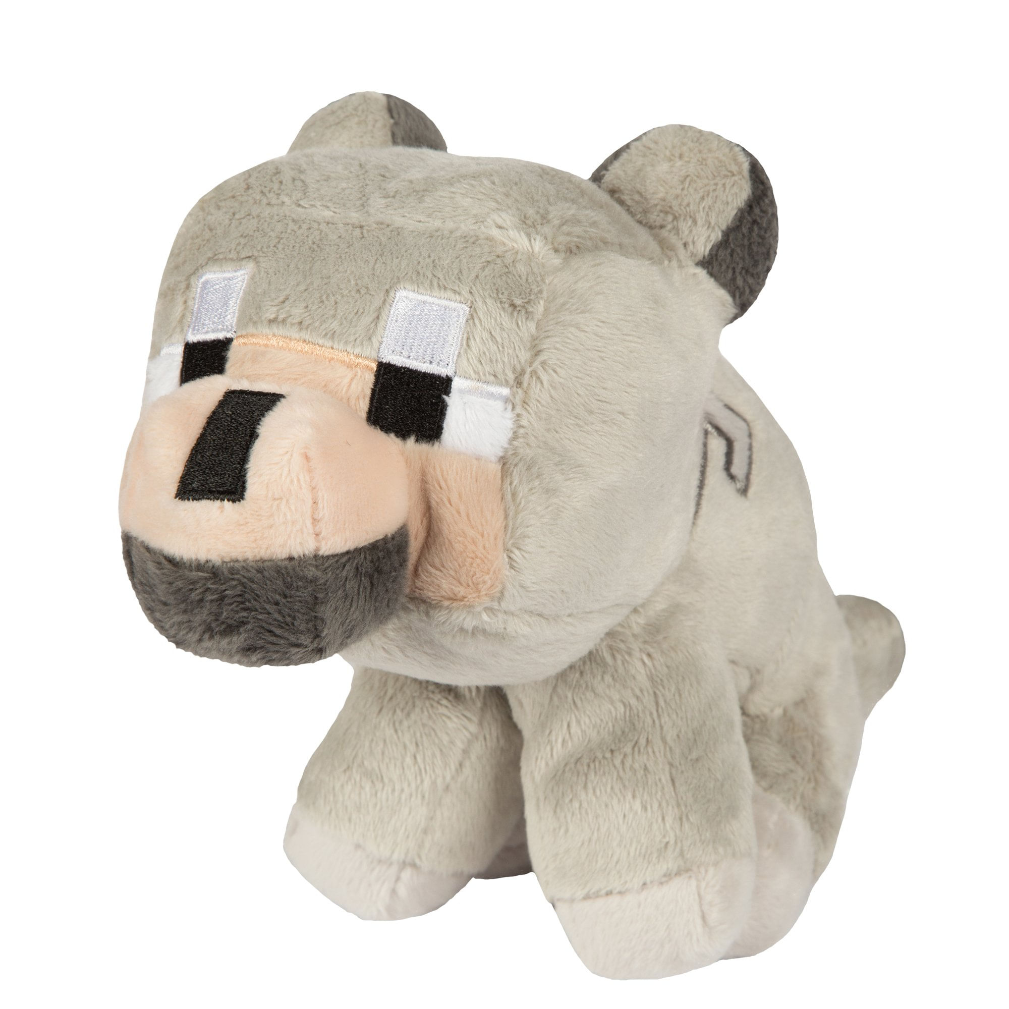 Brinquedo De Pelúcia Jinx Minecraft Baby Wolf Grey 20cm