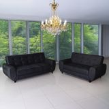 Conjunto De Sofás 3 E 2 Lugares Cristal Preto