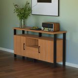 Buffet Com 2 Portas E Gaveta 135cm Industrial Freijó/preto