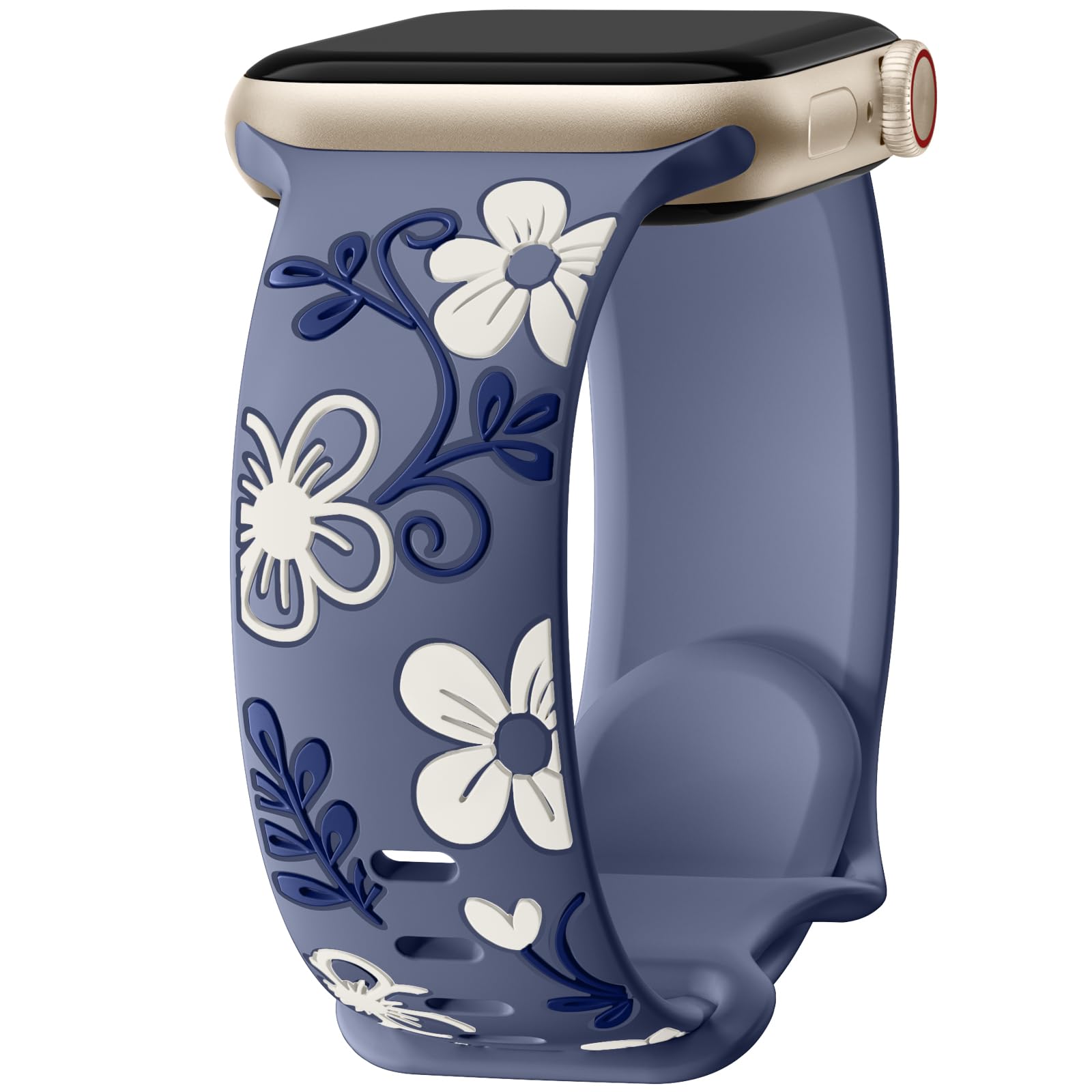 Pulseira De Relógio Witzon Cute Floral Silicone Para Apple 42 Mm 41 Mm