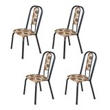 Kit Com 04 Cadeiras Para Sala De Jantar Fortaleza Losango / Preto