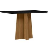 Mesa De Jantar 120cm X 80cm Tampo Mdf/vidro Moderno Ype/preto