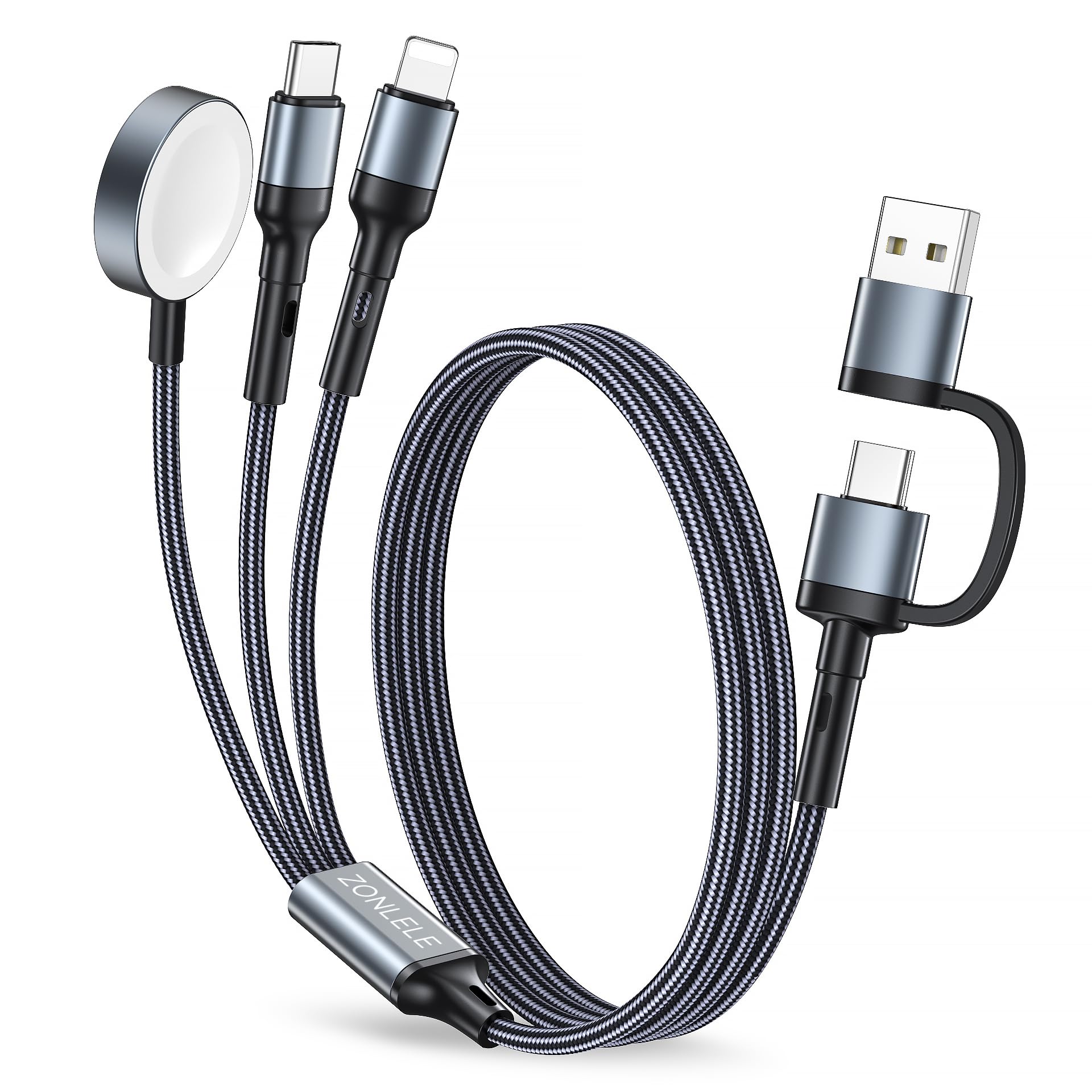 Cabo Carregador Zonlele Para Apple Watch 3 Em 2 Iphone Usb C 5ft