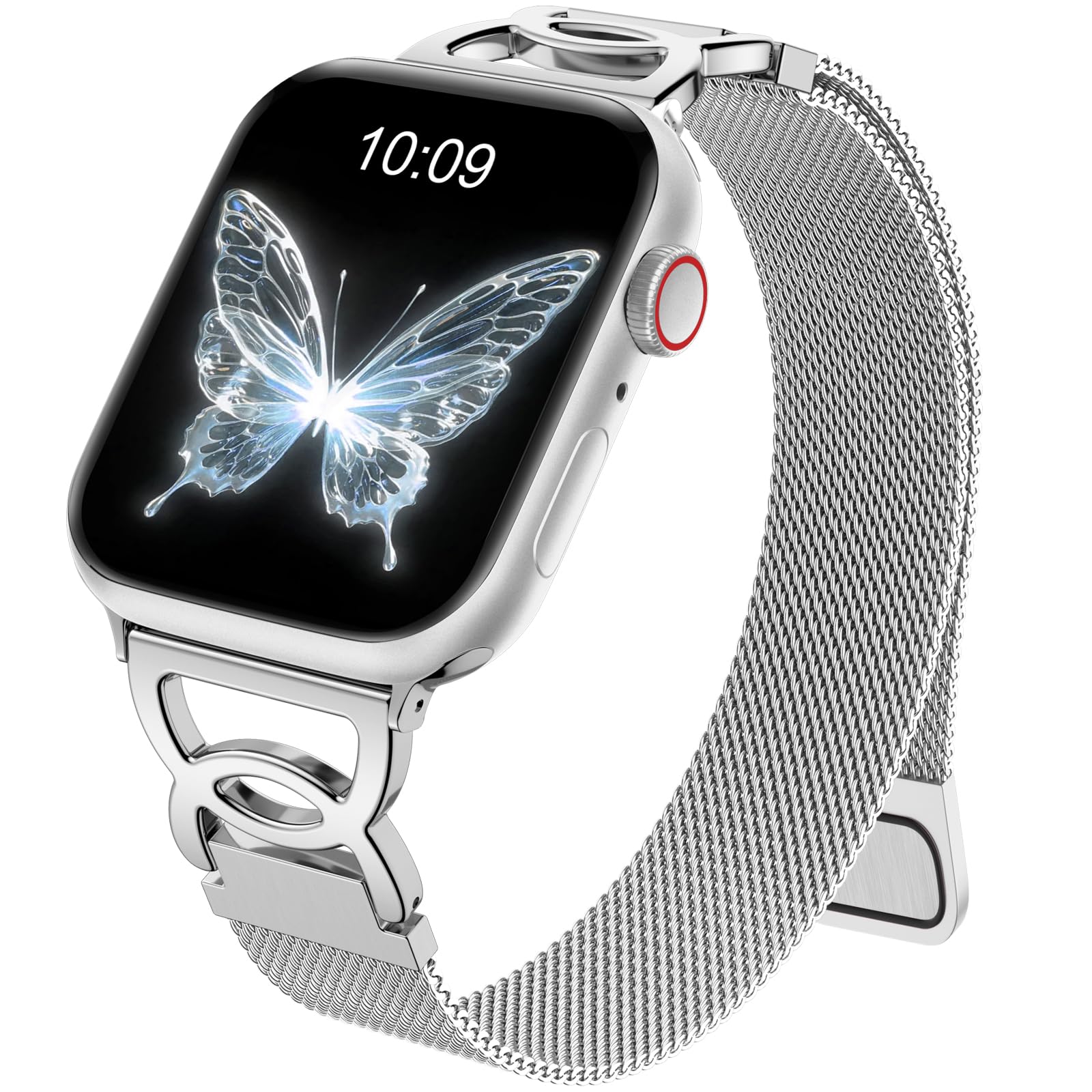 Pulseira De Relógio Adorve Slim Stainless Steel Milanese Para Apple 38-49mm