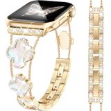 Pulseira Apple Watch Moinspire Bling Diamond Clover Feminina Dourada