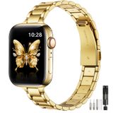 Pulseira De Relógio Wfeagl Thin Metal Bands 42 Mm Para Apple Watch Gold
