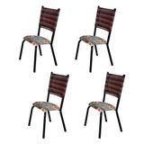 Kit Com 04 Cadeiras Singapura Português / Preto / Ratan Carvalho