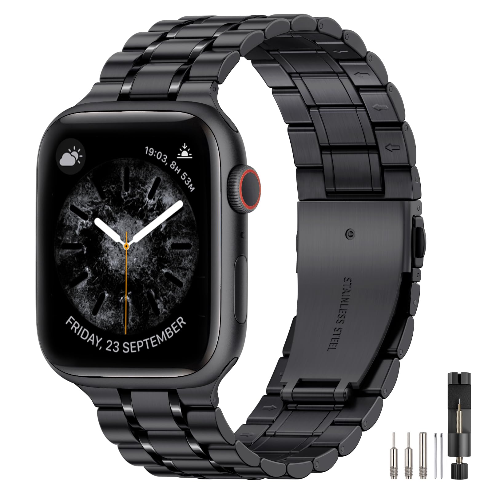 Pulseira De Relógio Bestig Compatível Com Aço Inoxidável Apple De 49 Mm