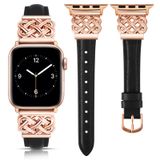 Pulseira De Couro Toyouths Para Apple 38/40/41/42 Mm Preto+rosa