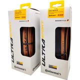 Par De Pneus Continental Ultra Sport Iii 700x28 Preto/marrom